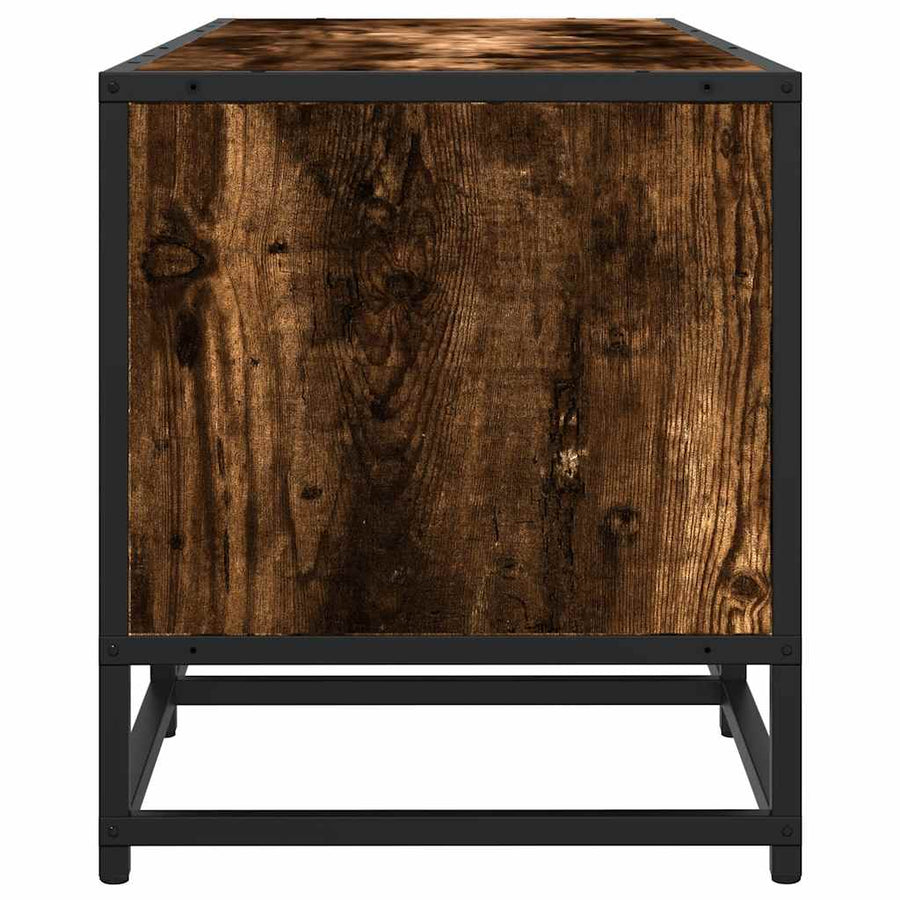Tv-meubel 210x35x41 cm bewerkt hout gerookt eikenkleurig