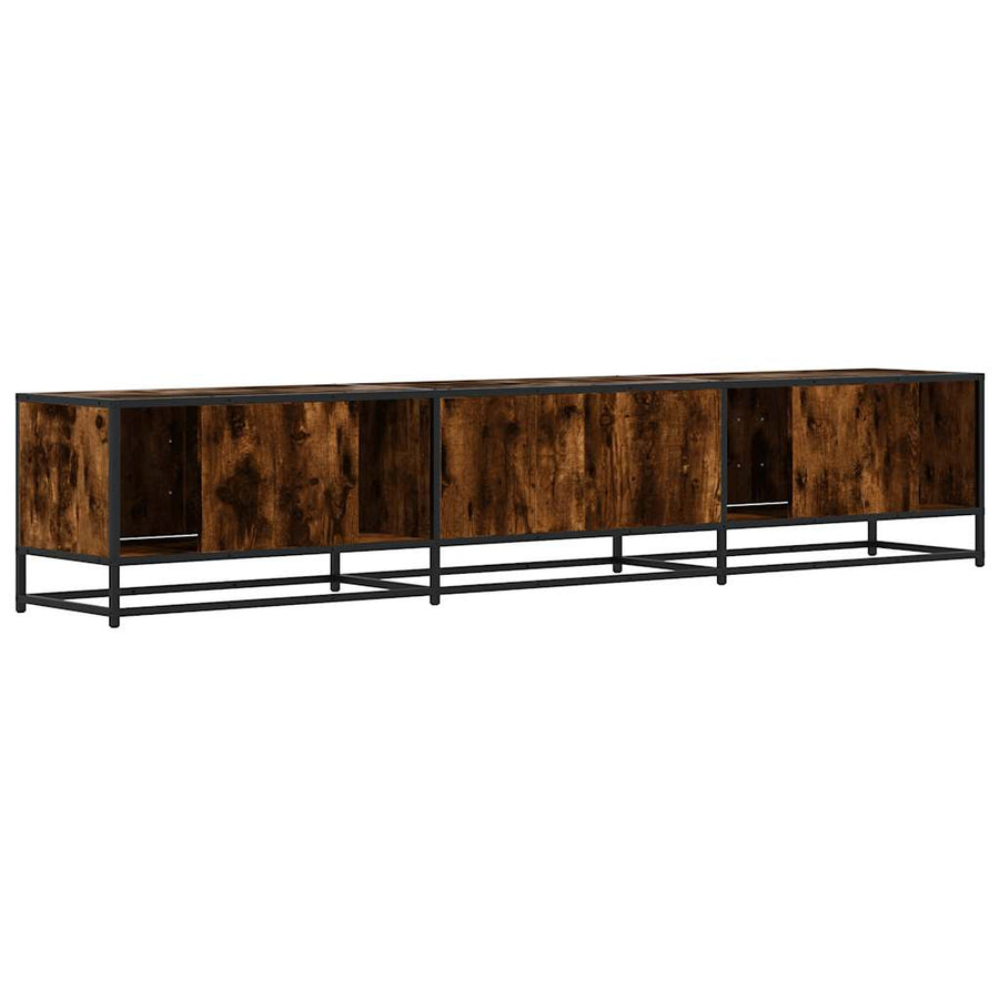 Tv-meubel 210x35x41 cm bewerkt hout gerookt eikenkleurig