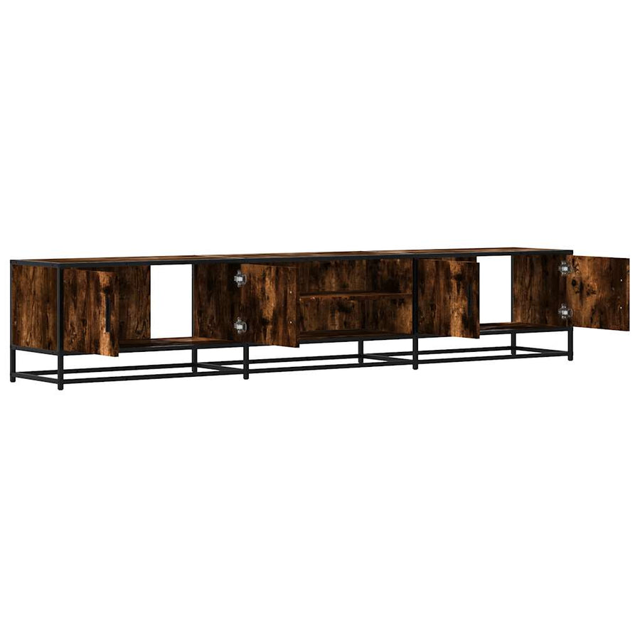 Tv-meubel 210x35x41 cm bewerkt hout gerookt eikenkleurig