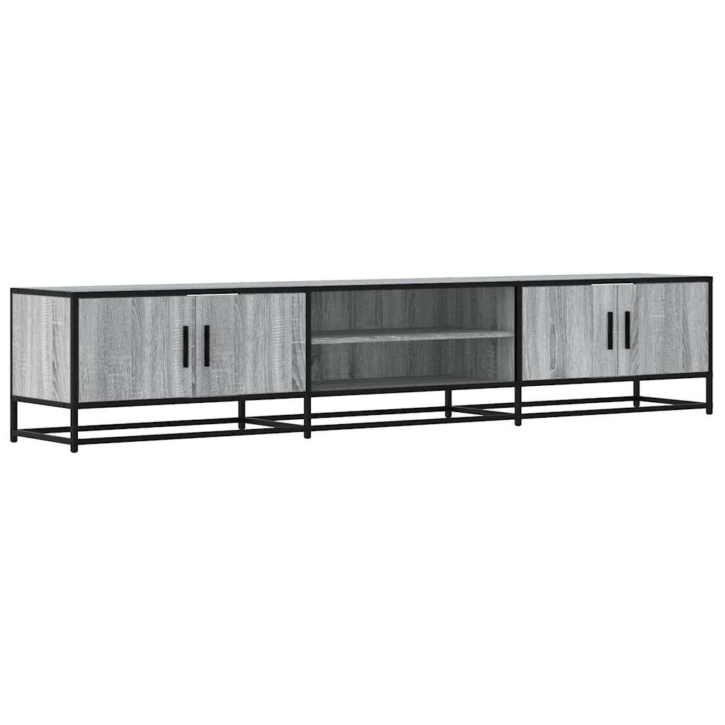 Tv-meubel 210x35x41 cm bewerkt hout grijs sonoma eikenkleurig