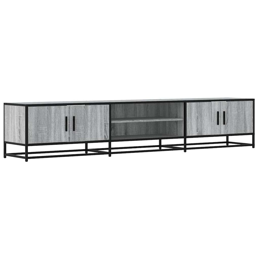 Tv-meubel 210x35x41 cm bewerkt hout grijs sonoma eikenkleurig