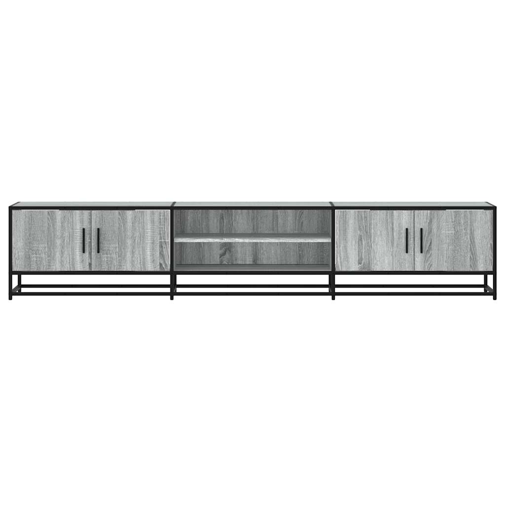 Tv-meubel 210x35x41 cm bewerkt hout grijs sonoma eikenkleurig