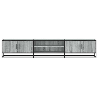 Tv-meubel 210x35x41 cm bewerkt hout grijs sonoma eikenkleurig