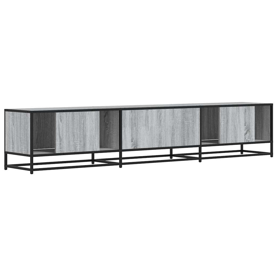 Tv-meubel 210x35x41 cm bewerkt hout grijs sonoma eikenkleurig