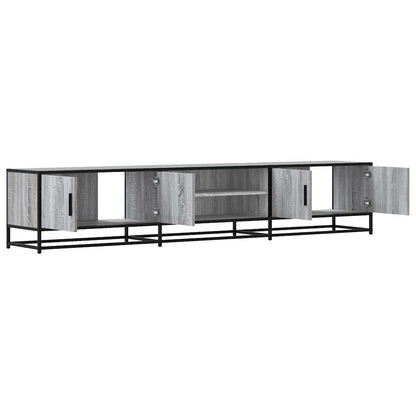 Tv-meubel 210x35x41 cm bewerkt hout grijs sonoma eikenkleurig