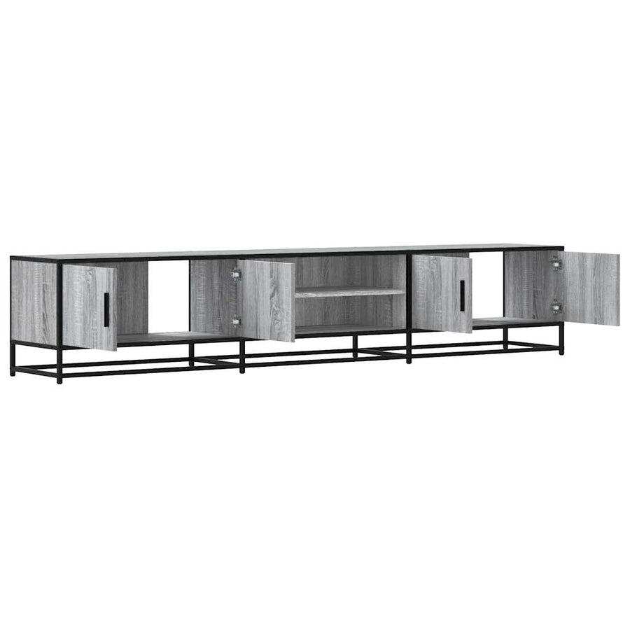 Tv-meubel 210x35x41 cm bewerkt hout grijs sonoma eikenkleurig
