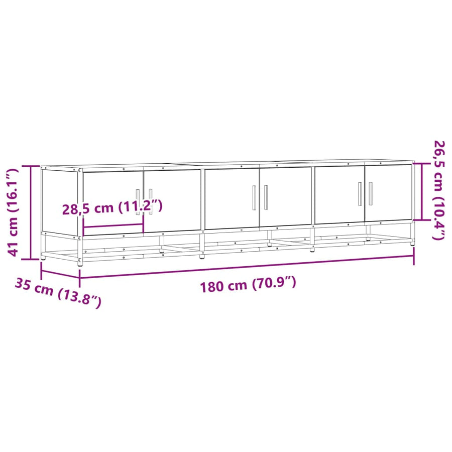 Tv-meubel 180x35x41 cm bewerkt hout sonoma eikenkleurig