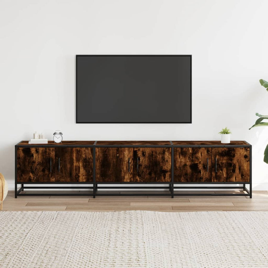 Tv-meubel 180x35x41 cm bewerkt hout gerookt eikenkleurig