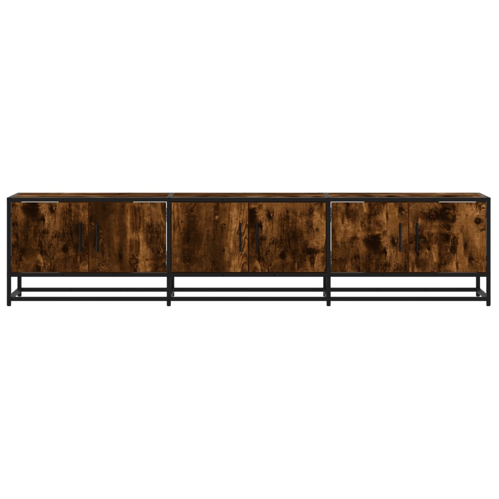 Tv-meubel 180x35x41 cm bewerkt hout gerookt eikenkleurig