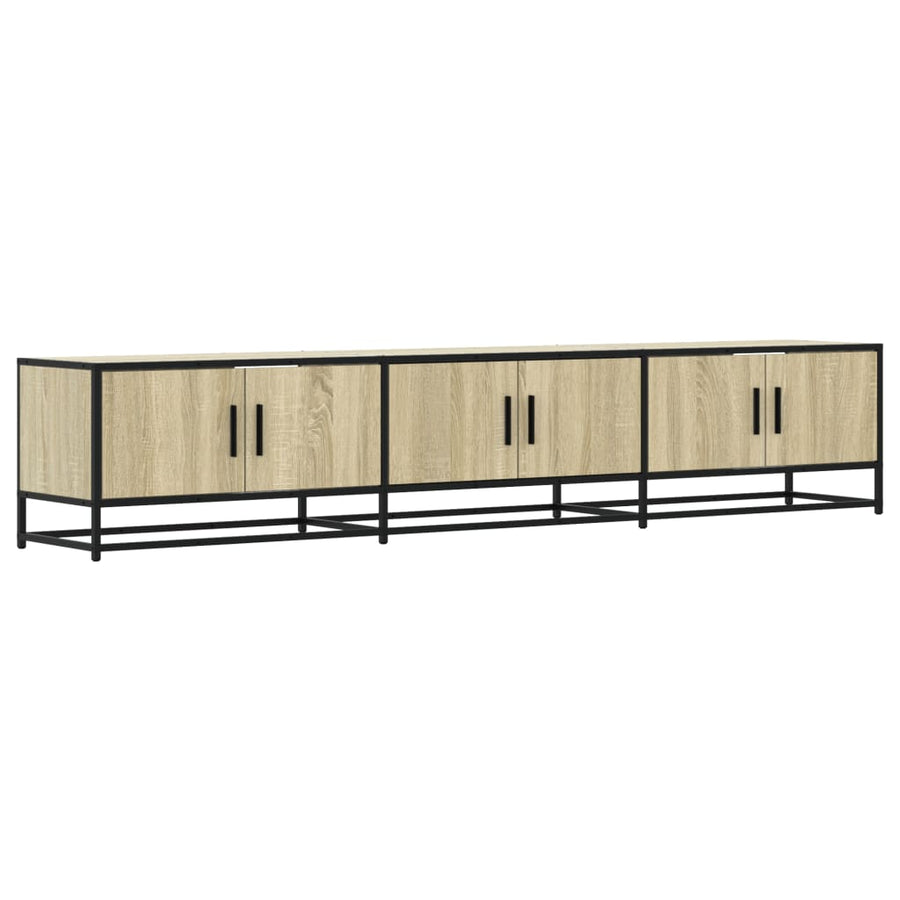 Tv-meubel 210x35x41 cm bewerkt hout sonoma eikenkleurig