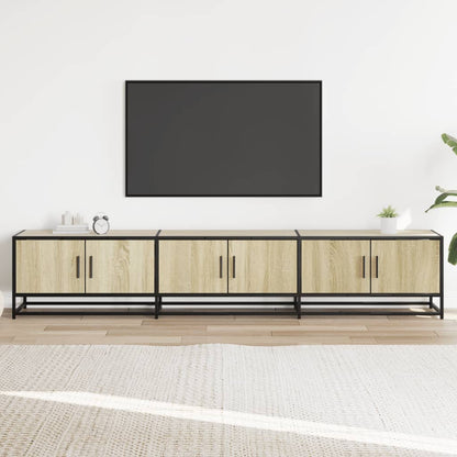Tv-meubel 210x35x41 cm bewerkt hout sonoma eikenkleurig