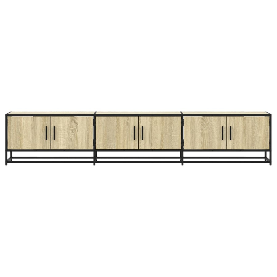 Tv-meubel 210x35x41 cm bewerkt hout sonoma eikenkleurig