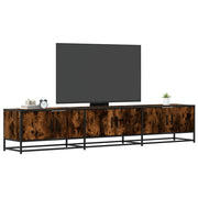 Tv-meubel 210x35x41 cm bewerkt hout gerookt eiken