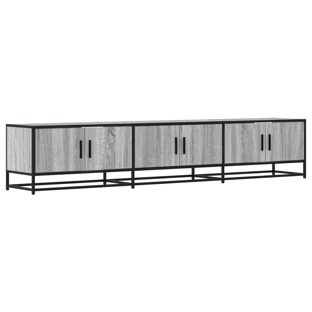 Tv-meubel 210x35x41 cm bewerkt hout grijs sonoma eikenkleurig