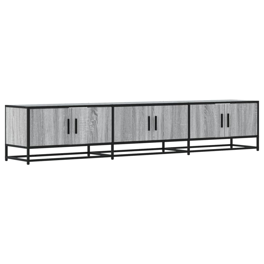Tv-meubel 210x35x41 cm bewerkt hout grijs sonoma eikenkleurig