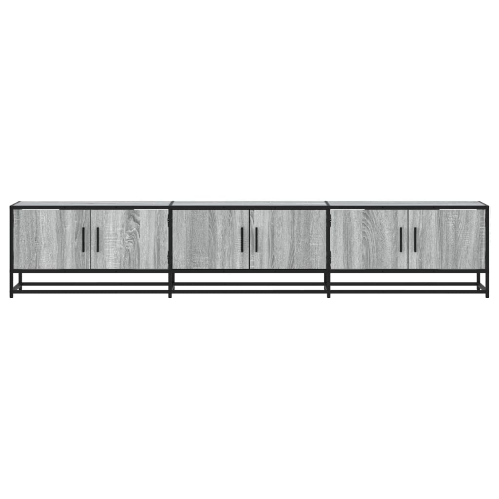 Tv-meubel 210x35x41 cm bewerkt hout grijs sonoma eikenkleurig