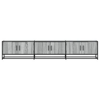 Tv-meubel 210x35x41 cm bewerkt hout grijs sonoma eikenkleurig