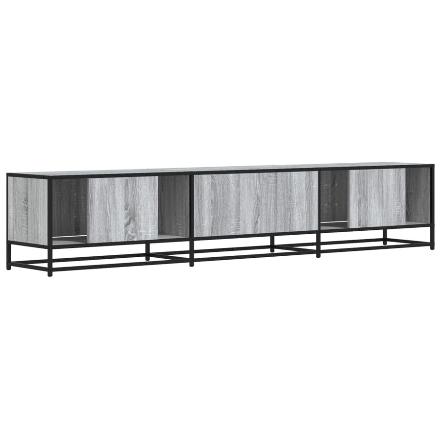 Tv-meubel 210x35x41 cm bewerkt hout grijs sonoma eikenkleurig