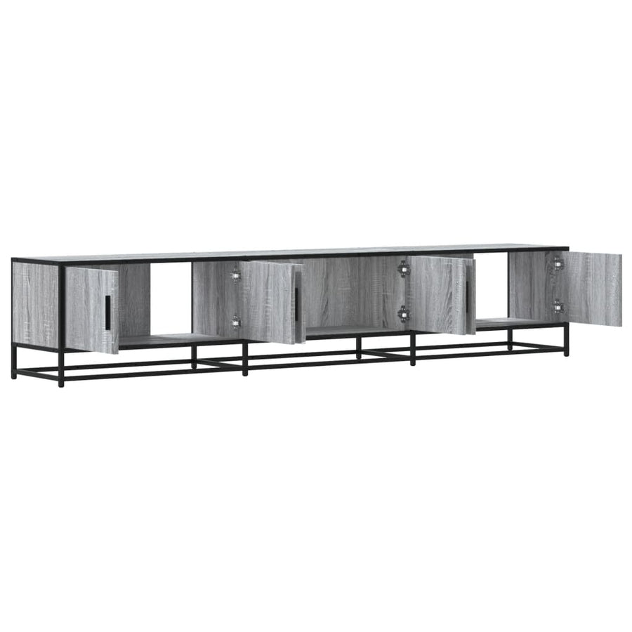 Tv-meubel 210x35x41 cm bewerkt hout grijs sonoma eikenkleurig