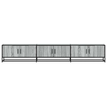 Tv-meubel 240x35x41 cm bewerkt hout grijs sonoma eikenkleurig