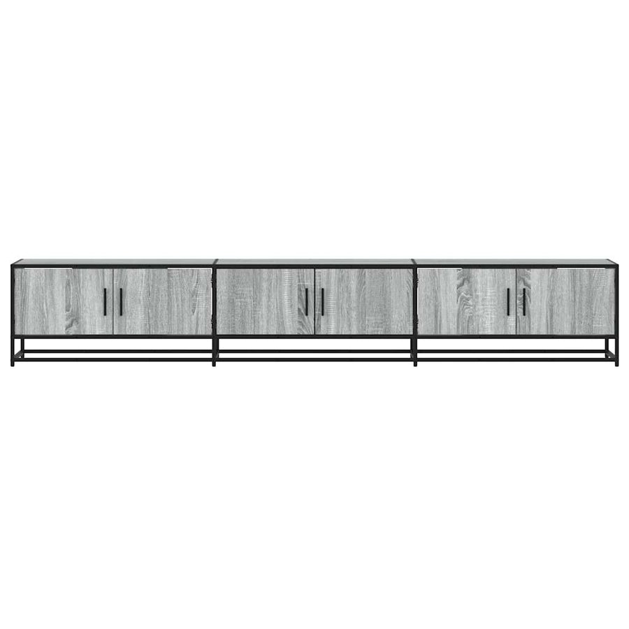 Tv-meubel 240x35x41 cm bewerkt hout grijs sonoma eikenkleurig