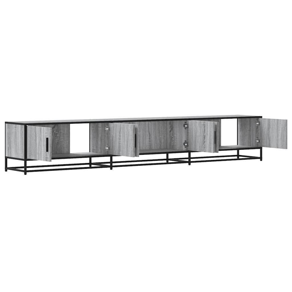 Tv-meubel 240x35x41 cm bewerkt hout grijs sonoma eikenkleurig