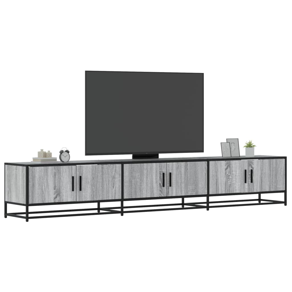 Tv-meubel 240x35x41 cm bewerkt hout grijs sonoma eikenkleurig