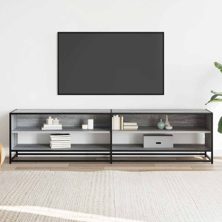 Tv-meubel 180,5x40x46 cm bewerkt hout grijs sonoma eikenkleurig