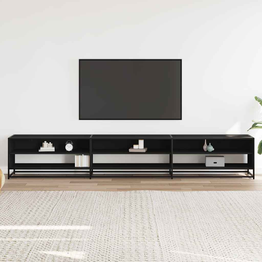 Tv-meubel 270x40x46 cm bewerkt hout zwart
