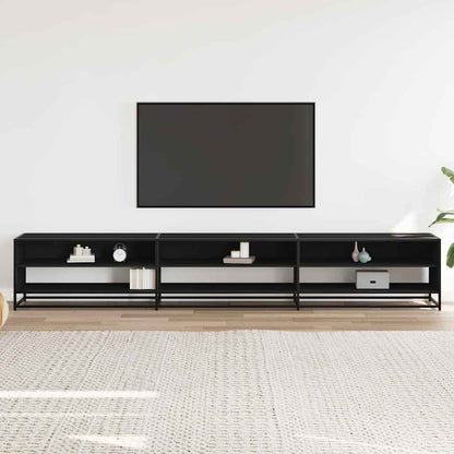 Tv-meubel 270x40x46 cm bewerkt hout zwart
