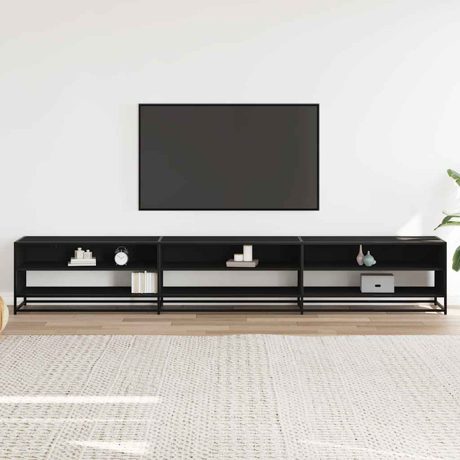 Tv-meubel 270x40x46 cm bewerkt hout zwart