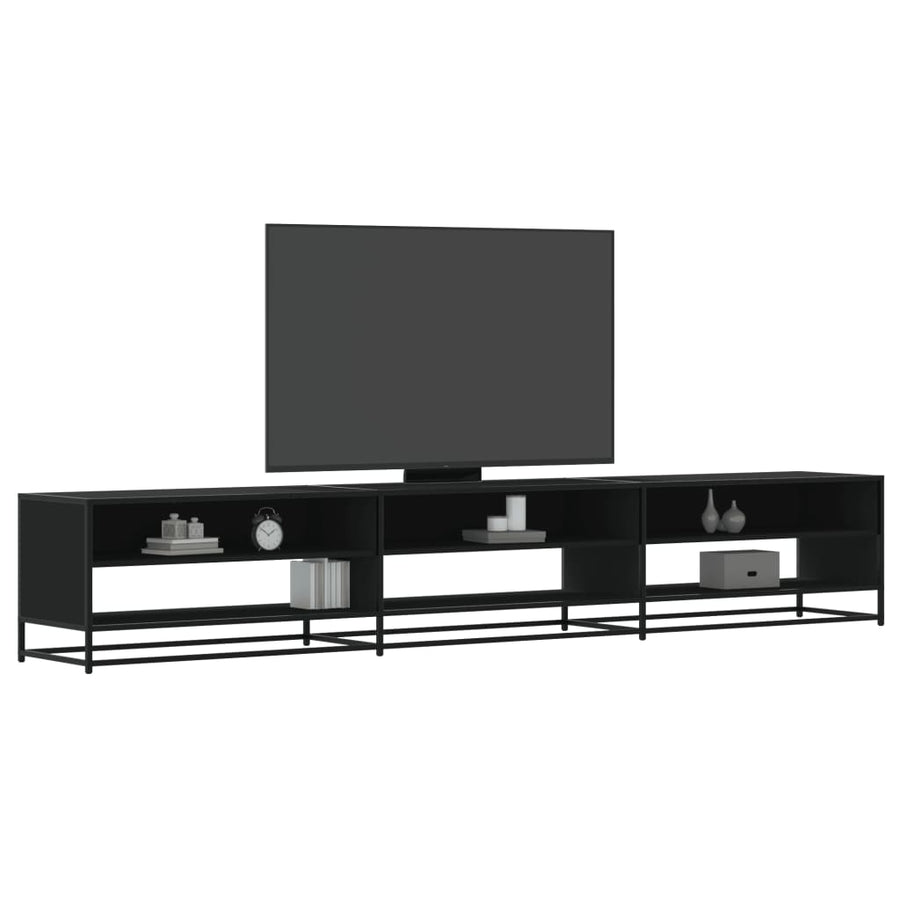 Tv-meubel 270x40x46 cm bewerkt hout zwart