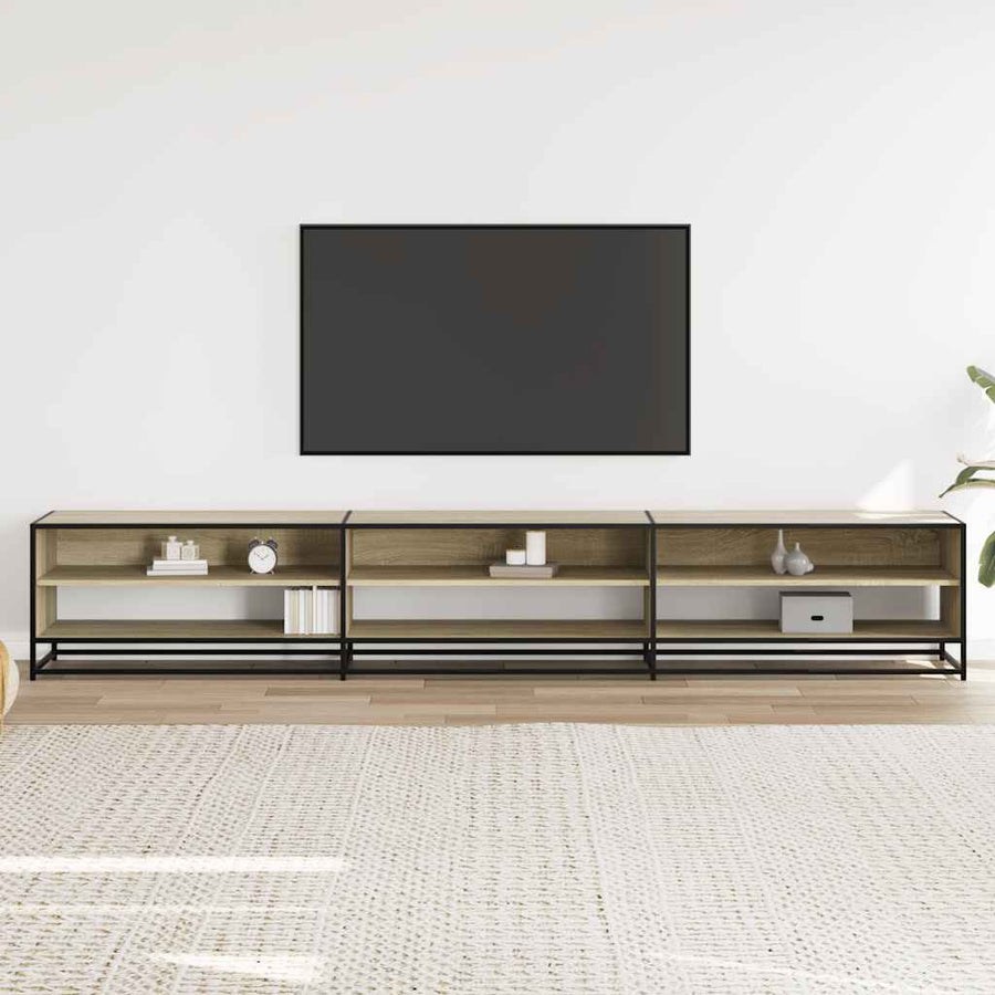 Tv-meubel 270x40x46 cm bewerkt hout sonoma eikenkleurig