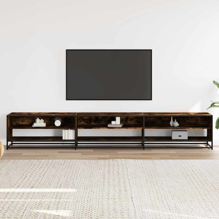Tv-meubel 270x40x46 cm bewerkt hout gerookt eikenkleurig