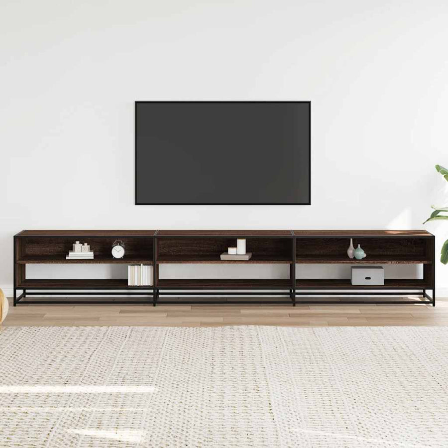 Tv-meubel 270x40x46 cm bewerkt hout bruin eikenkleurig
