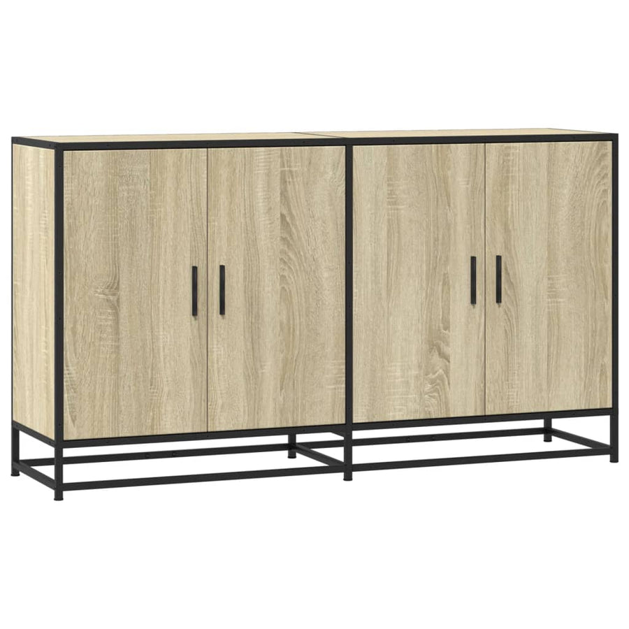 Dressoir 134x35x76 cm bewerkt hout sonoma eikenkleurig