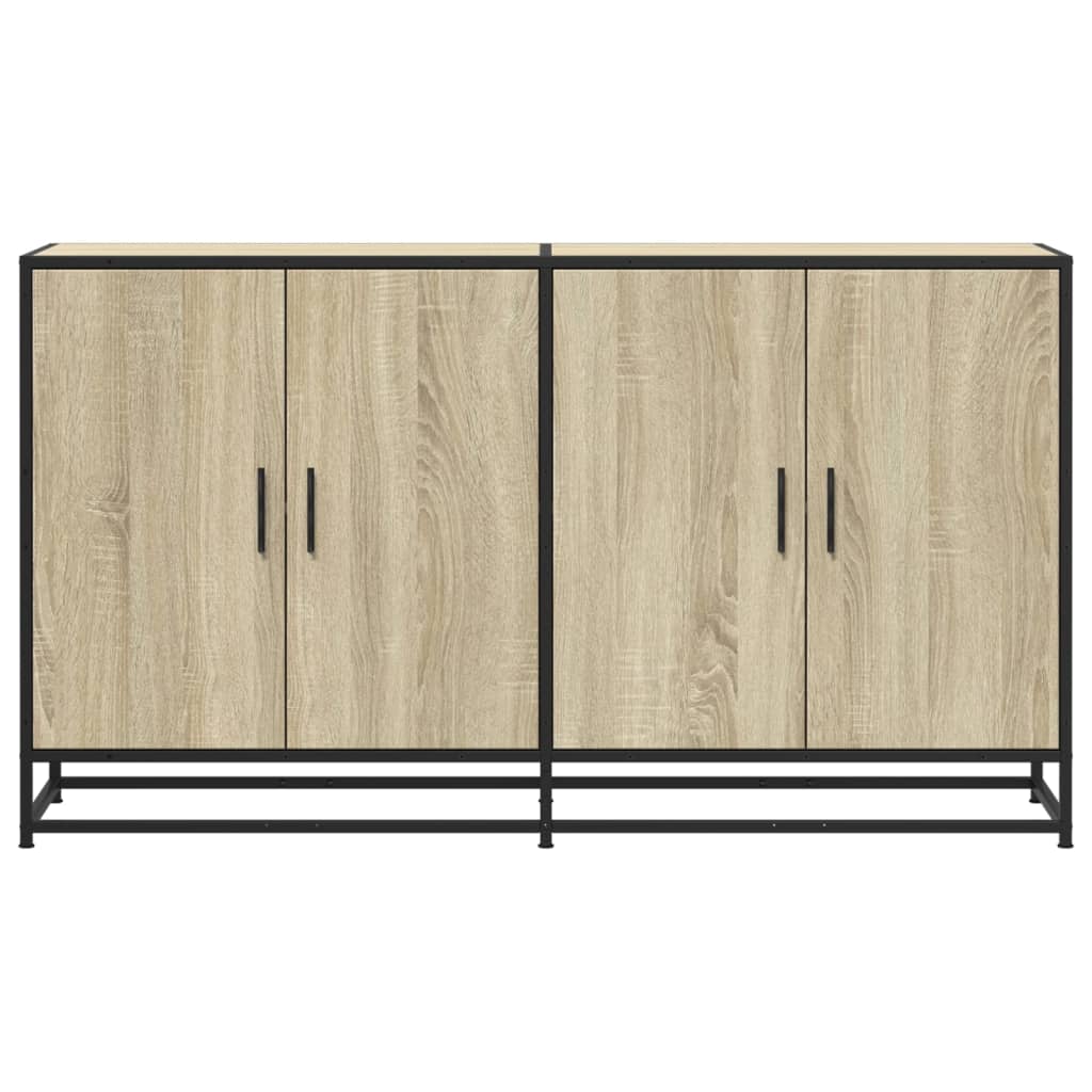 Dressoir 134x35x76 cm bewerkt hout sonoma eikenkleurig