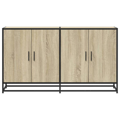 Dressoir 134x35x76 cm bewerkt hout sonoma eikenkleurig