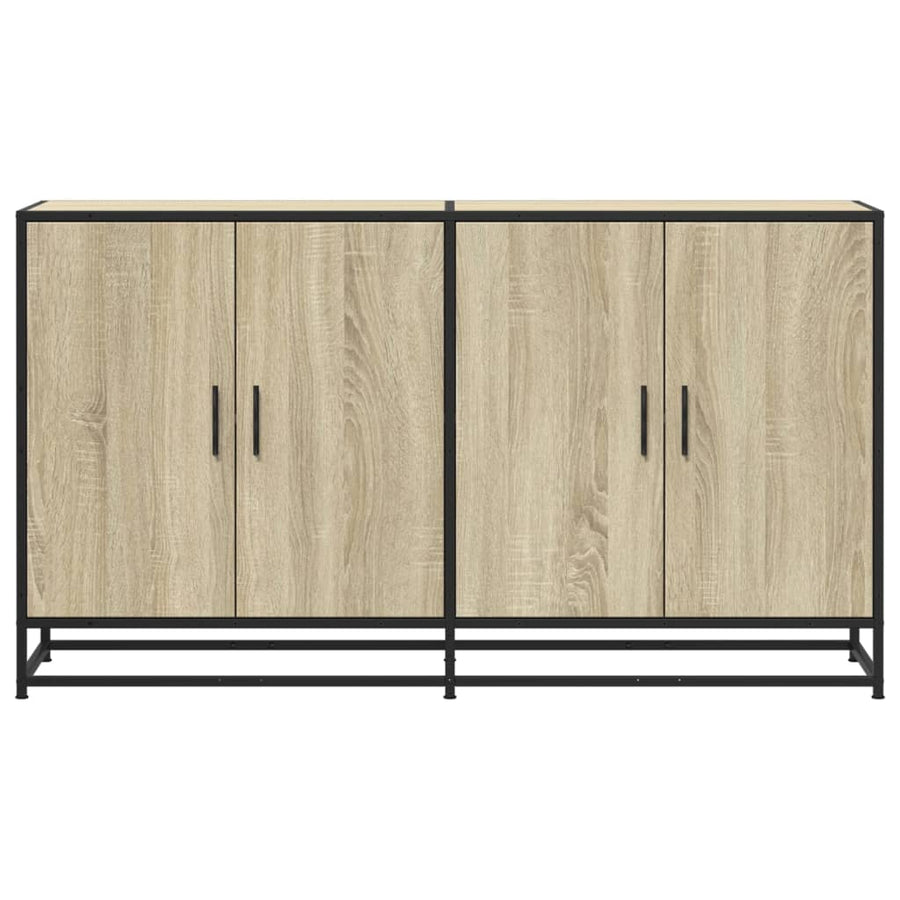 Dressoir 134x35x76 cm bewerkt hout sonoma eikenkleurig