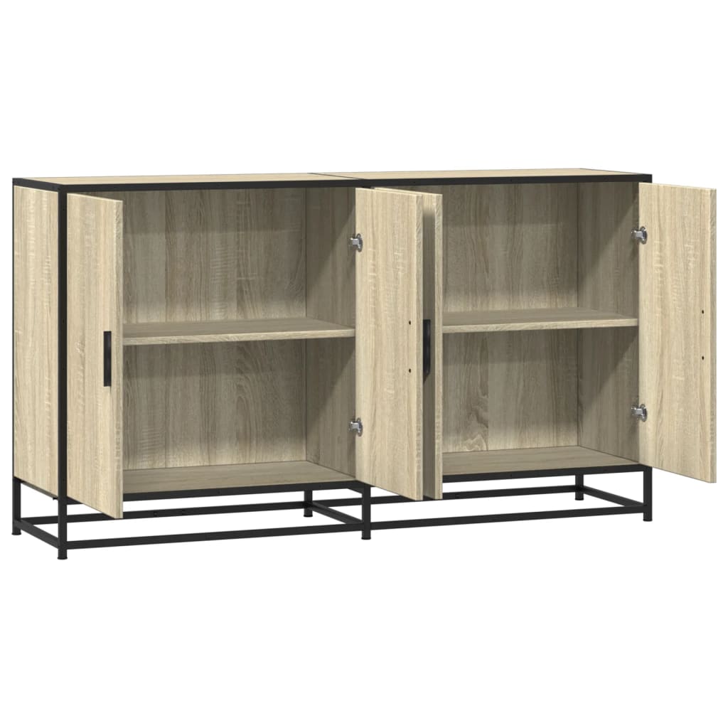Dressoir 134x35x76 cm bewerkt hout sonoma eikenkleurig