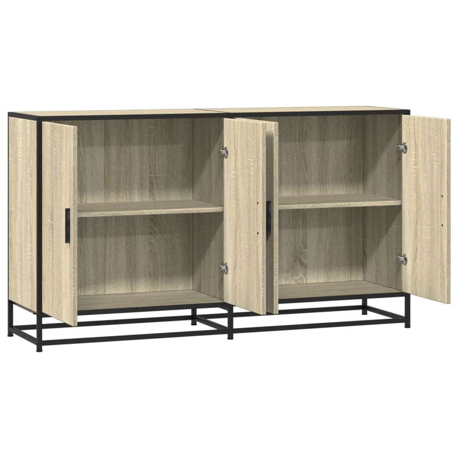 Dressoir 134x35x76 cm bewerkt hout sonoma eikenkleurig