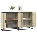 Dressoir 134x35x76 cm bewerkt hout sonoma eikenkleurig