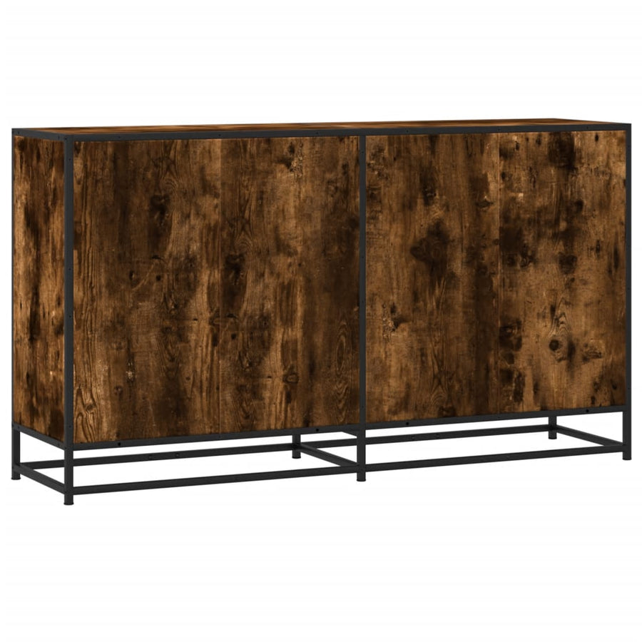 Dressoir 134x35x76 cm bewerkt hout gerookt eikenkleurig