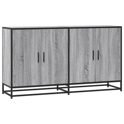 Dressoir 134x35x76 cm bewerkt hout grijs sonoma eikenkleurig