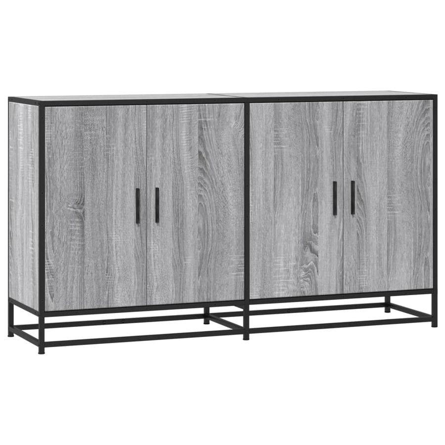 Dressoir 134x35x76 cm bewerkt hout grijs sonoma eikenkleurig