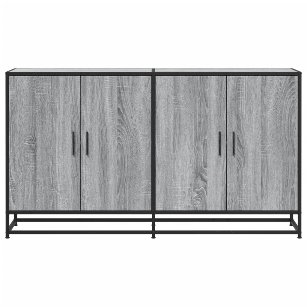 Dressoir 134x35x76 cm bewerkt hout grijs sonoma eikenkleurig