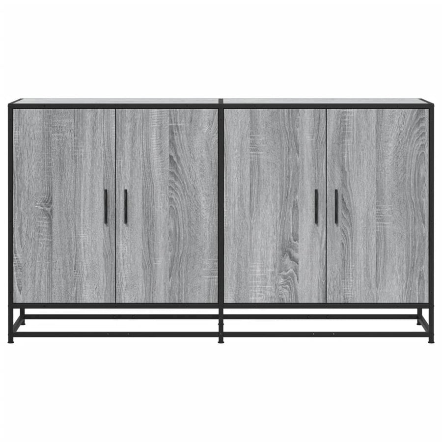 Dressoir 134x35x76 cm bewerkt hout grijs sonoma eikenkleurig