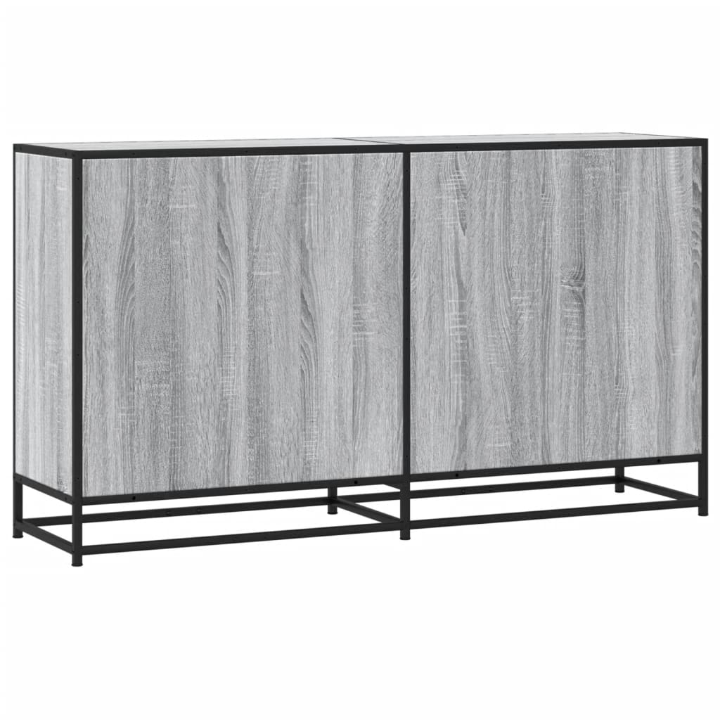 Dressoir 134x35x76 cm bewerkt hout grijs sonoma eikenkleurig