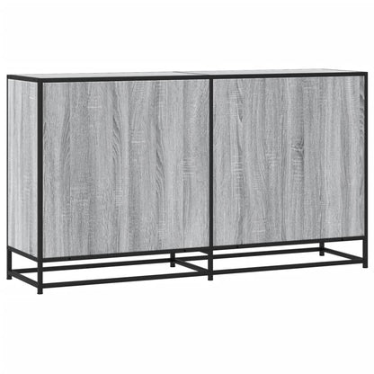Dressoir 134x35x76 cm bewerkt hout grijs sonoma eikenkleurig