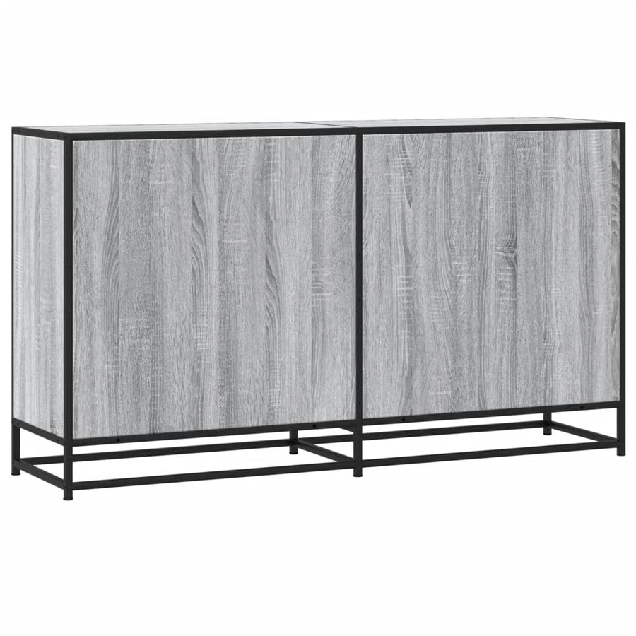 Dressoir 134x35x76 cm bewerkt hout grijs sonoma eikenkleurig